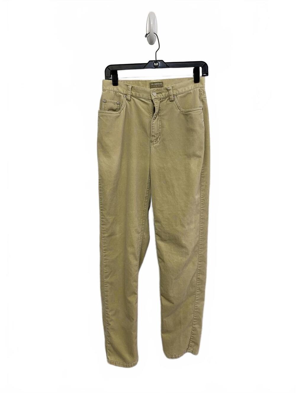 Vintage 90s Liz Claiborne Yellow Tan Velvet Soft Chamois Cotton Pants Size 8 28”